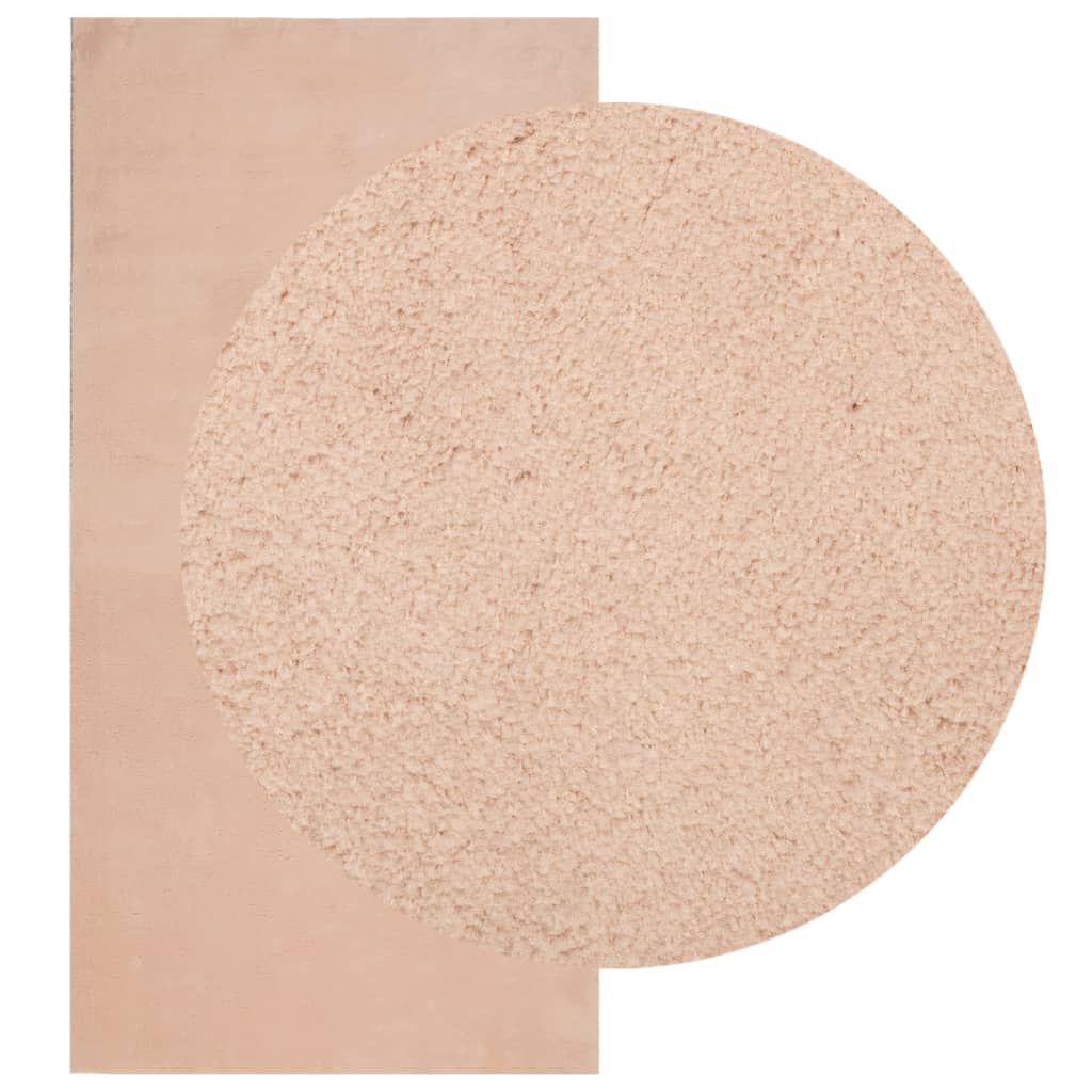 vidaXL Covor HUARTE, fir scurt, moale și lavabil, roz pudră, 100x200cm