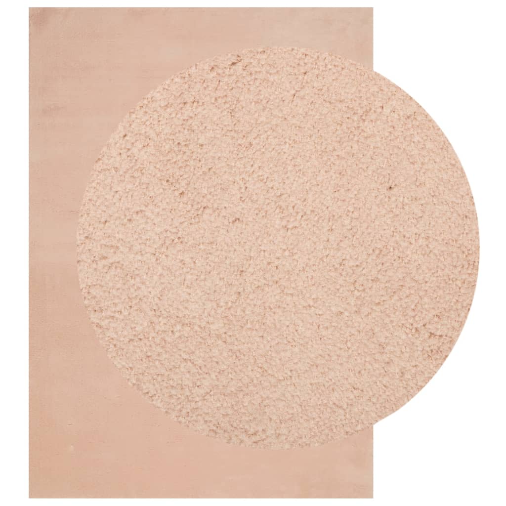 vidaXL Covor HUARTE, fir scurt, moale și lavabil, roz pudră, 120x170cm