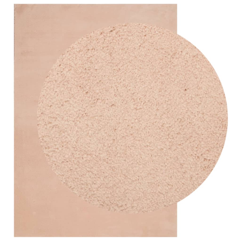 vidaXL Covor HUARTE, fir scurt, moale și lavabil, roz pudră, 160x230cm