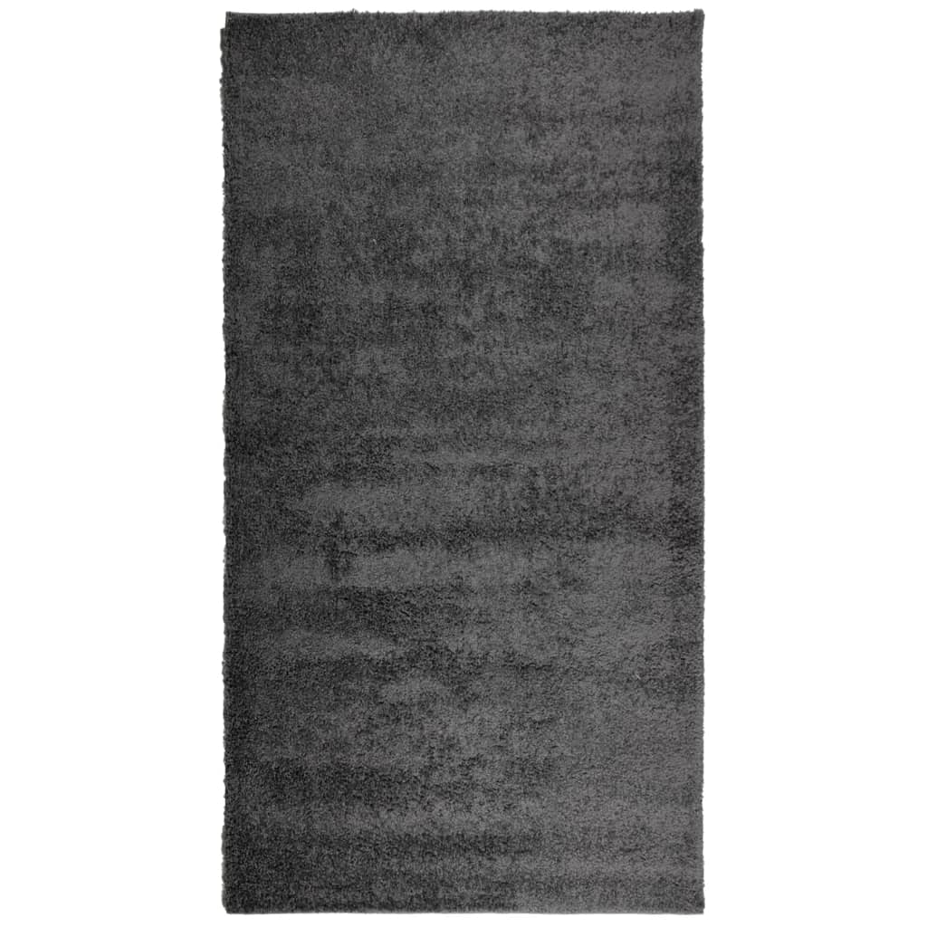 vidaXL Covor pufos "PAMPLONA" cu fire înalte antracit modern 80x150 cm