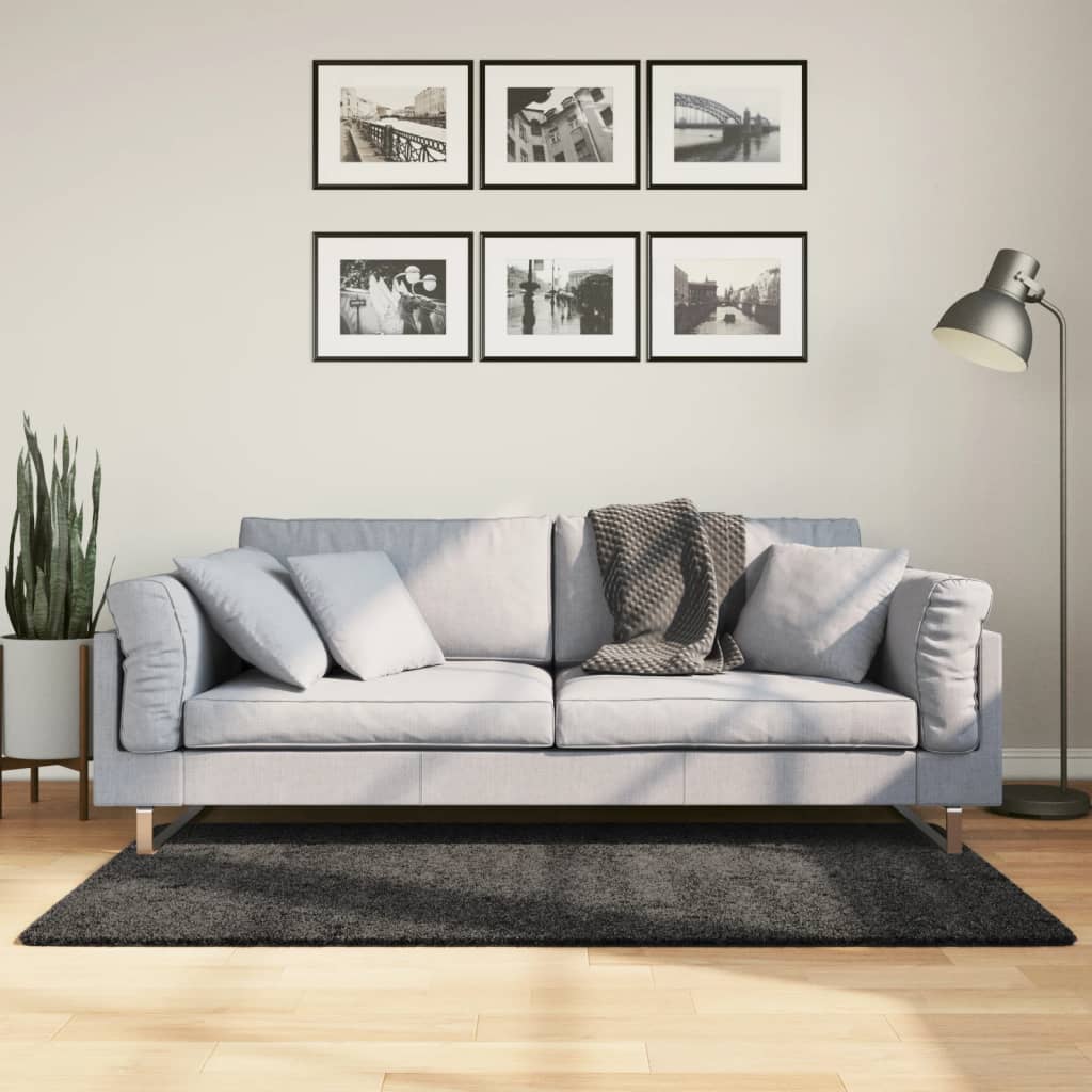 vidaXL Covor pufos "PAMPLONA" cu fire înalte antracit modern 80x150 cm