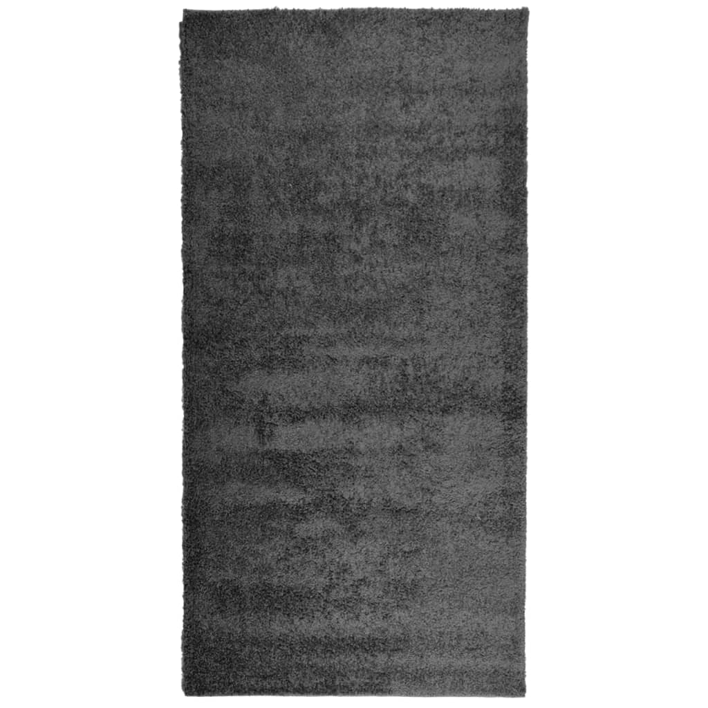 vidaXL Covor pufos "PAMPLONA" fire înalte antracit modern 100x200 cm vidaXL Covor pufos "PAMPLONA" fire înalte antracit modern 100x200 cm