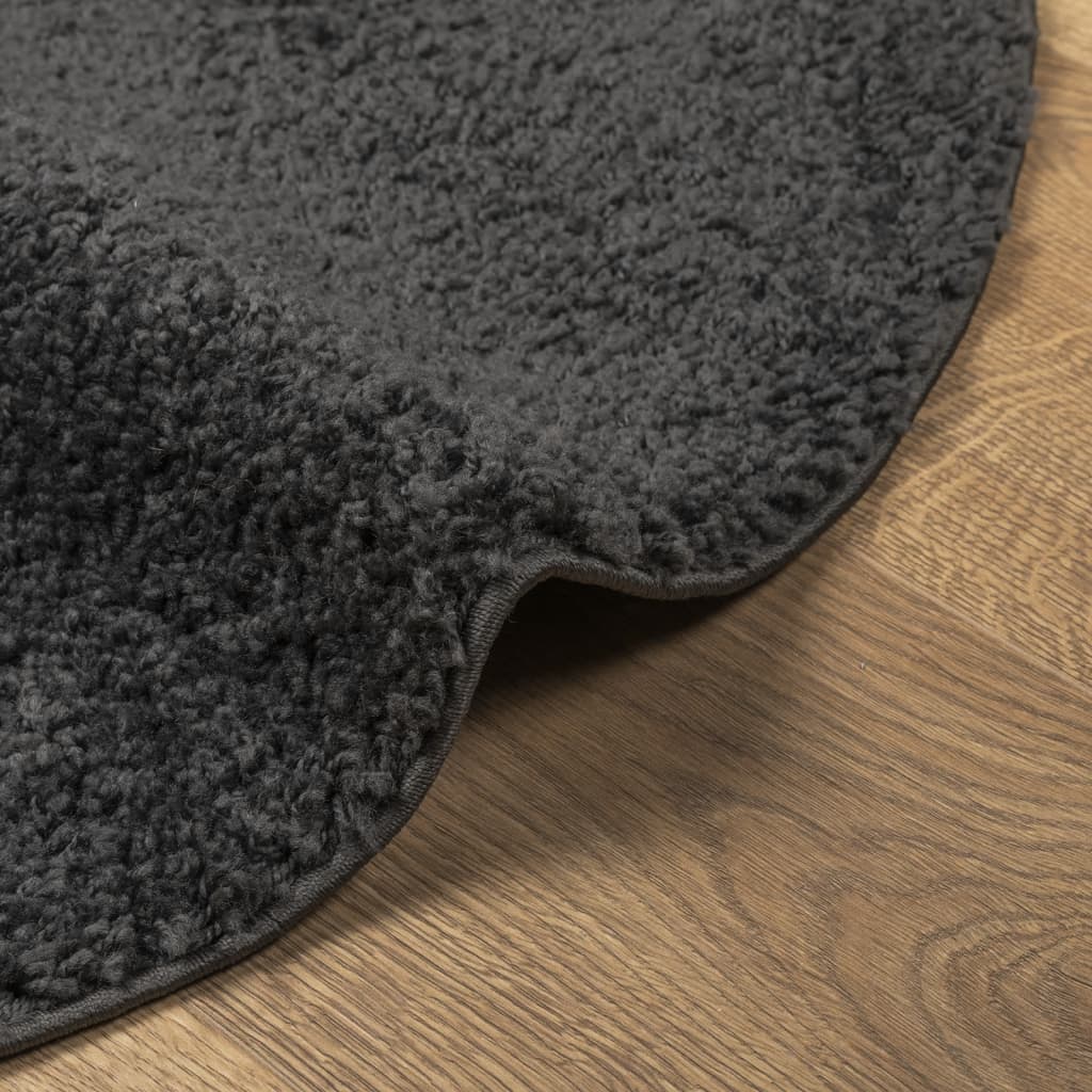 vidaXL Covor pufos "PAMPLONA" cu fire înalte, antracit modern Ø 120 cm