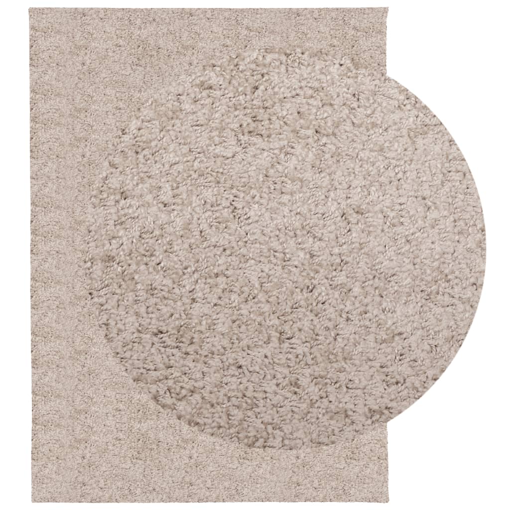 vidaXL Covor pufos "PAMPLONA" cu fire înalte, bej modern, 140x200 cm