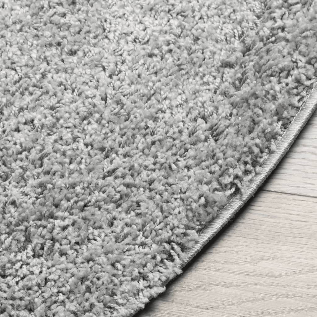 vidaXL Covor pufos "PAMPLONA" cu fire înalte, gri modern, Ø 120 cm vidaXL Covor pufos "PAMPLONA" cu fire înalte, gri modern, Ø 120 cm