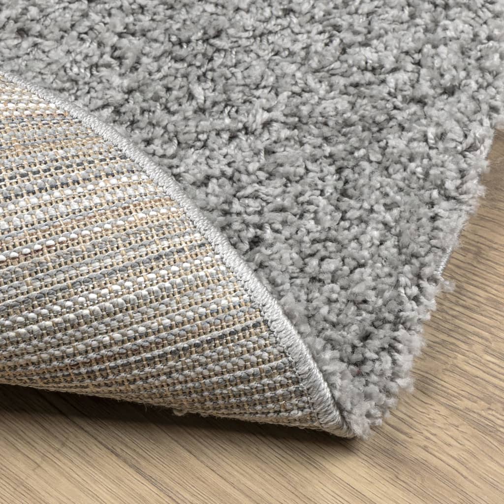vidaXL Covor pufos "PAMPLONA" cu fire înalte, gri modern, Ø 120 cm vidaXL Covor pufos "PAMPLONA" cu fire înalte, gri modern, Ø 120 cm