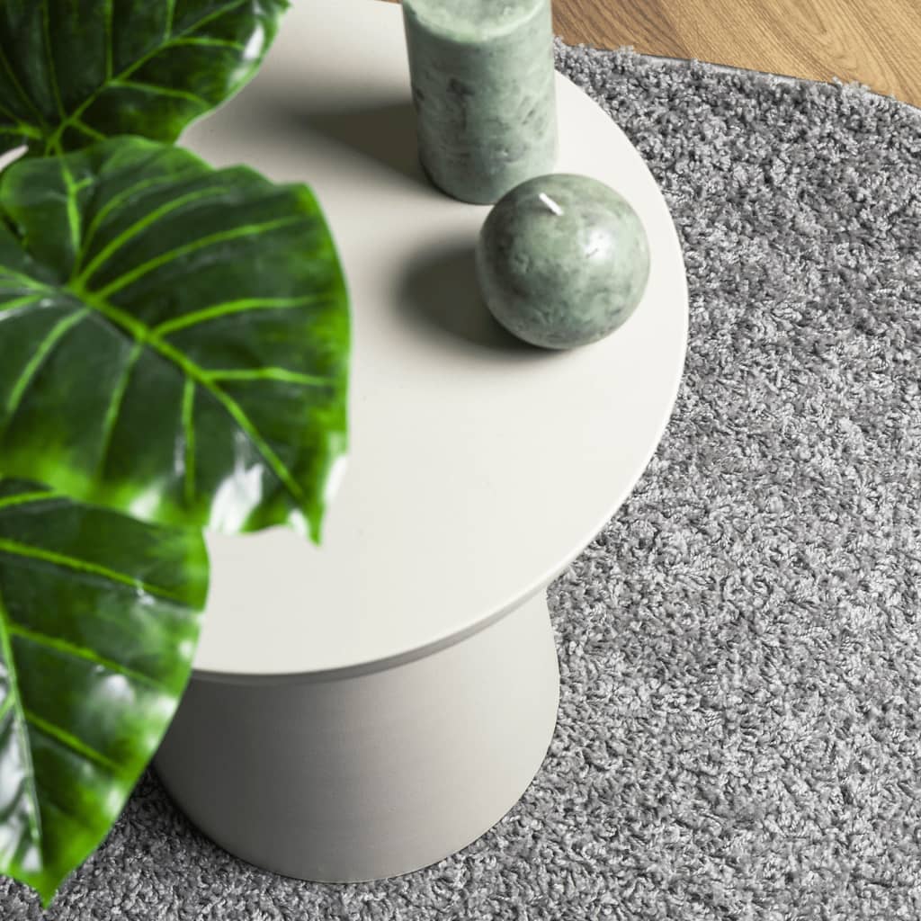 vidaXL Covor pufos "PAMPLONA" cu fire înalte, gri modern, Ø 120 cm vidaXL Covor pufos "PAMPLONA" cu fire înalte, gri modern, Ø 120 cm