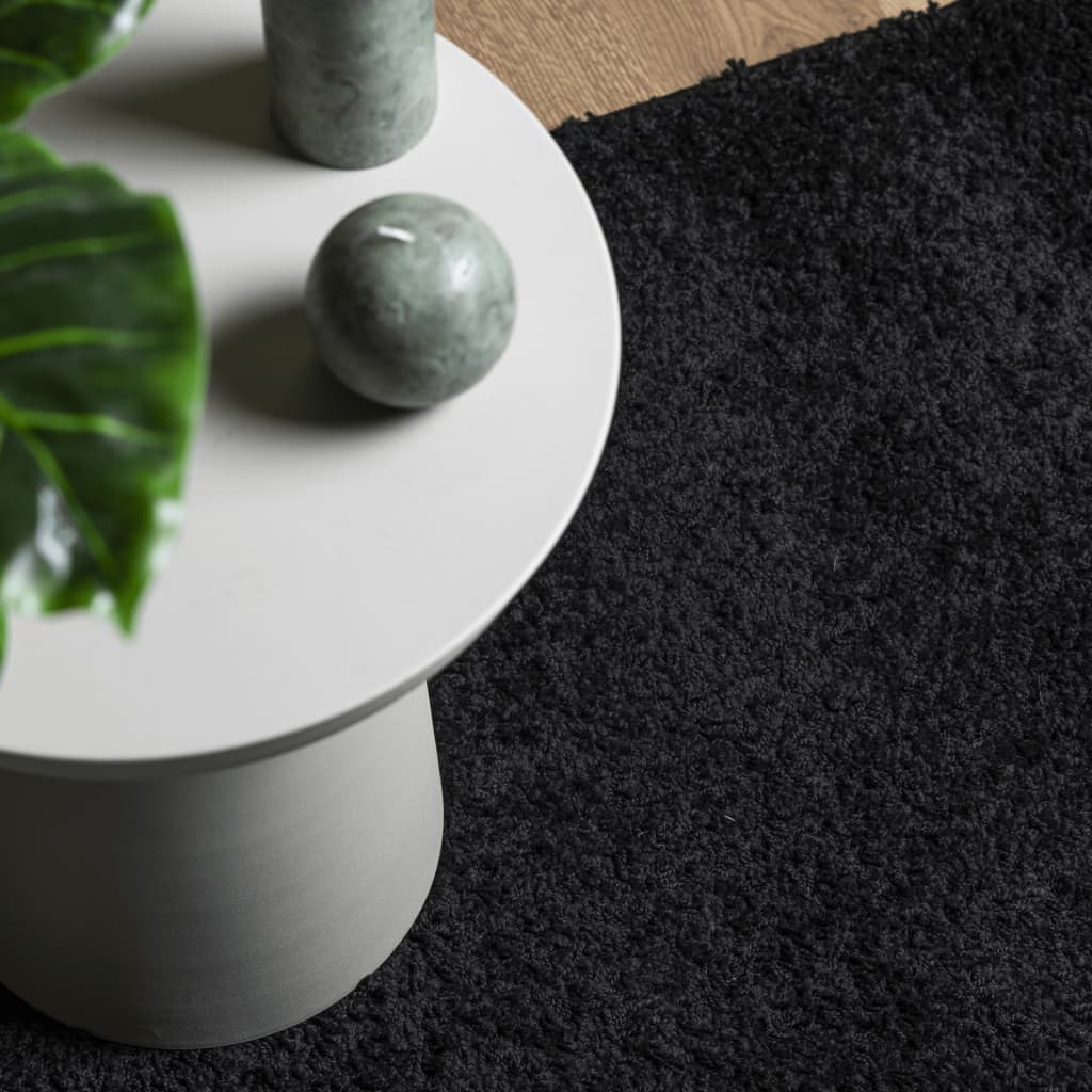 vidaXL Covor pufos "PAMPLONA" cu fire înalte, negru modern, 120x170 cm vidaXL Covor pufos "PAMPLONA" cu fire înalte, negru modern, 120x170 cm