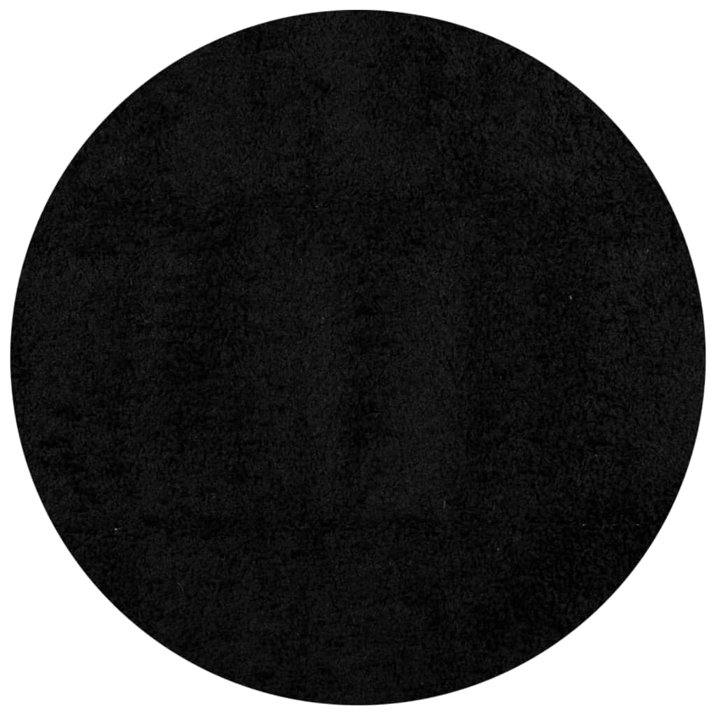 vidaXL Covor pufos "PAMPLONA" cu fire înalte, negru modern, Ø 280 cm
