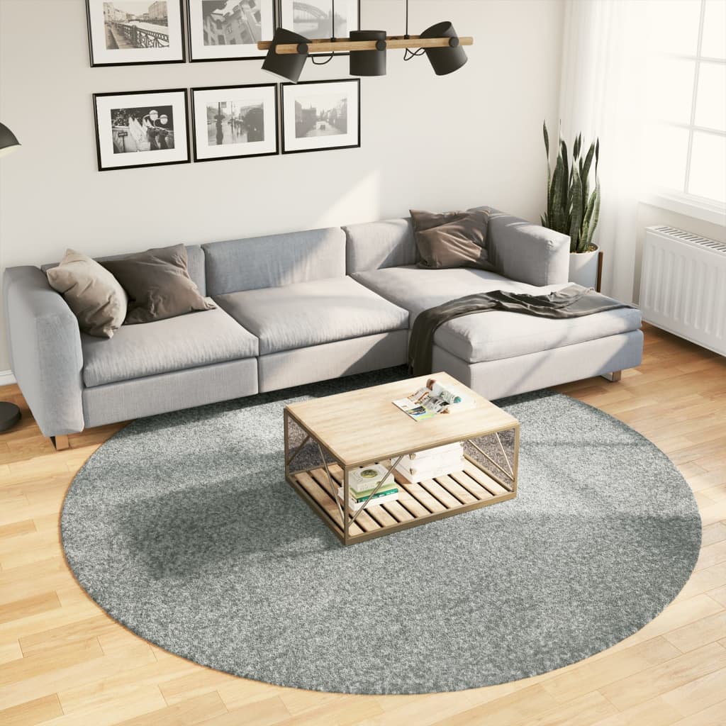 vidaXL Covor pufos "PAMPLONA" cu fire înalte, verde modern, Ø 240 cm vidaXL Covor pufos "PAMPLONA" cu fire înalte, verde modern, Ø 240 cm