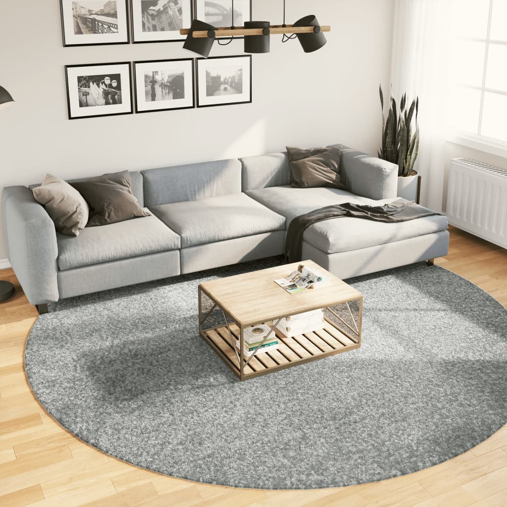 vidaXL Covor pufos "PAMPLONA" cu fire înalte, verde modern, Ø 280 cm vidaXL Covor pufos "PAMPLONA" cu fire înalte, verde modern, Ø 280 cm