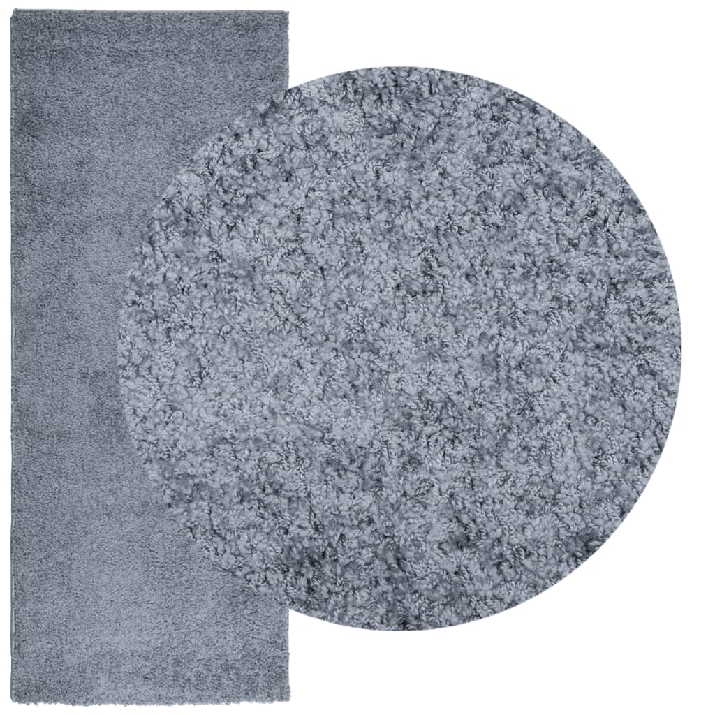 vidaXL Covor pufos "PAMPLONA" cu fire înalte albastru modern 80x200 cm