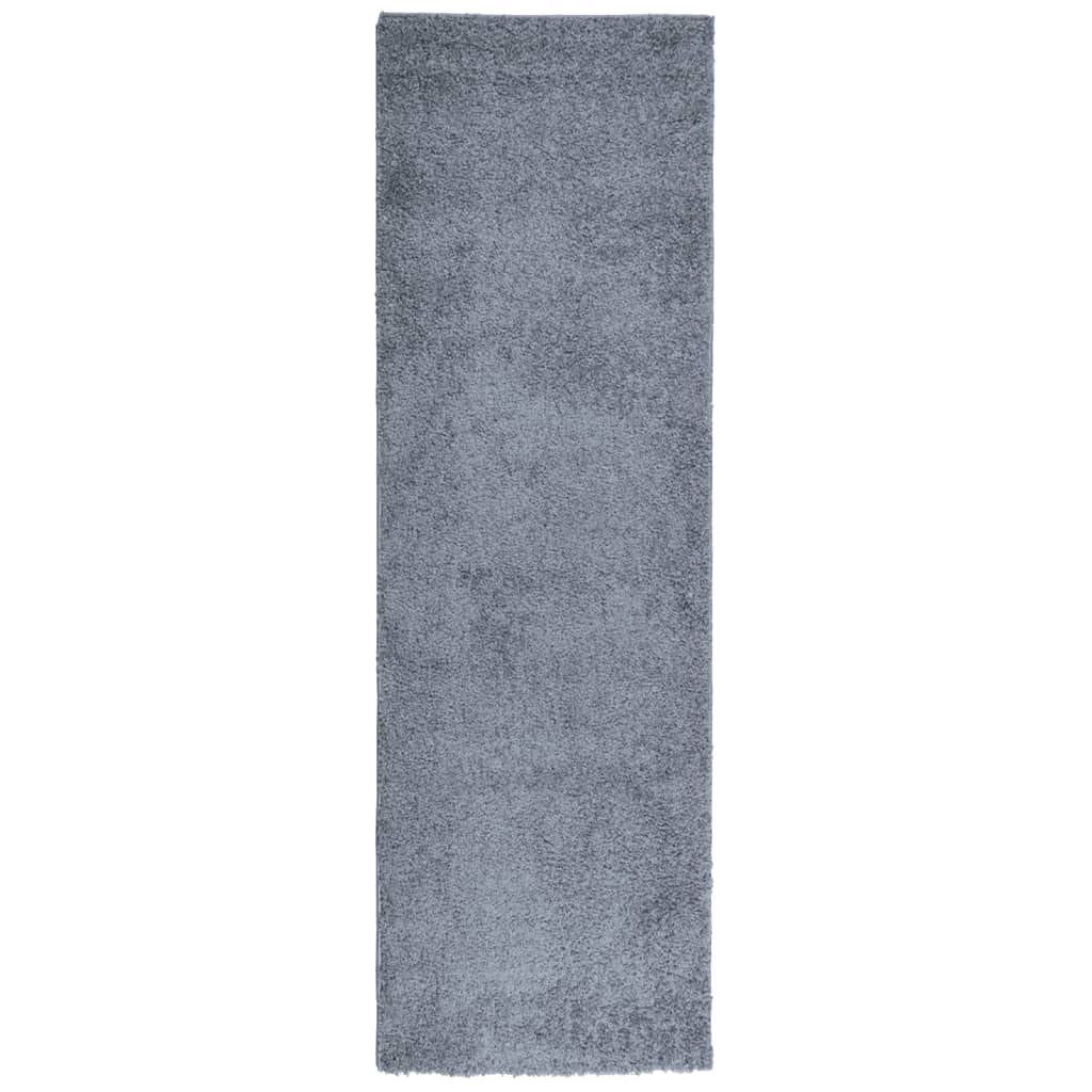 vidaXL Covor pufos "PAMPLONA" cu fire înalte albastru modern 80x250 cm