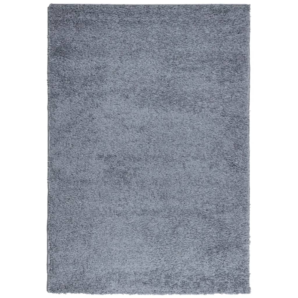 vidaXL Covor pufos "PAMPLONA" fire înalte, albastru modern 140x200 cm