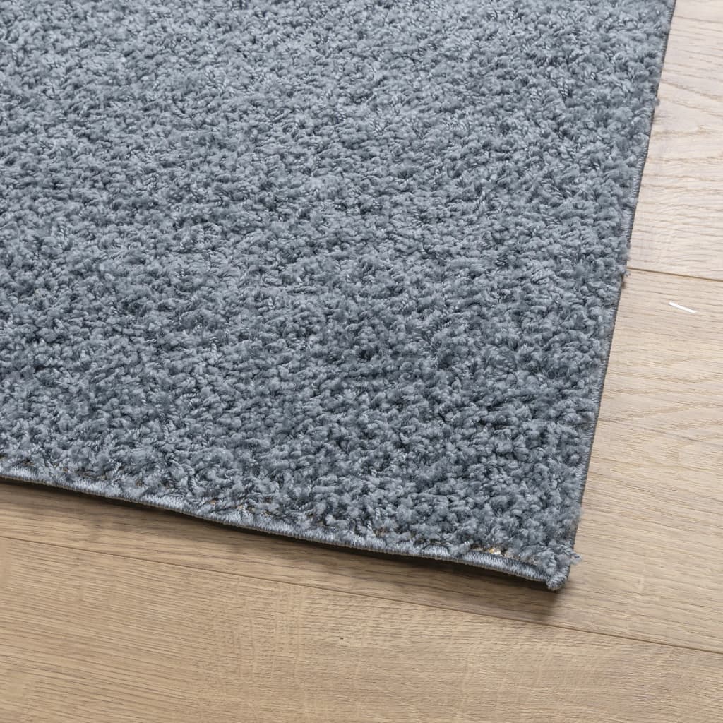 vidaXL Covor pufos "PAMPLONA" fire înalte, albastru modern 200x200 cm