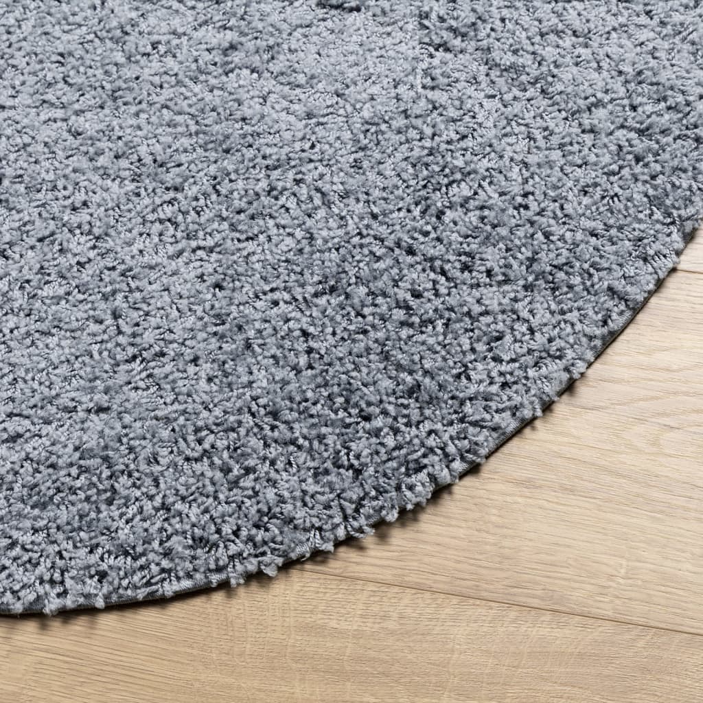 vidaXL Covor pufos "PAMPLONA" cu fire înalte, albastru modern Ø 80 cm
