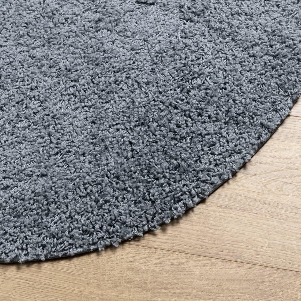 vidaXL Covor pufos "PAMPLONA" cu fire înalte, albastru modern Ø 160 cm
