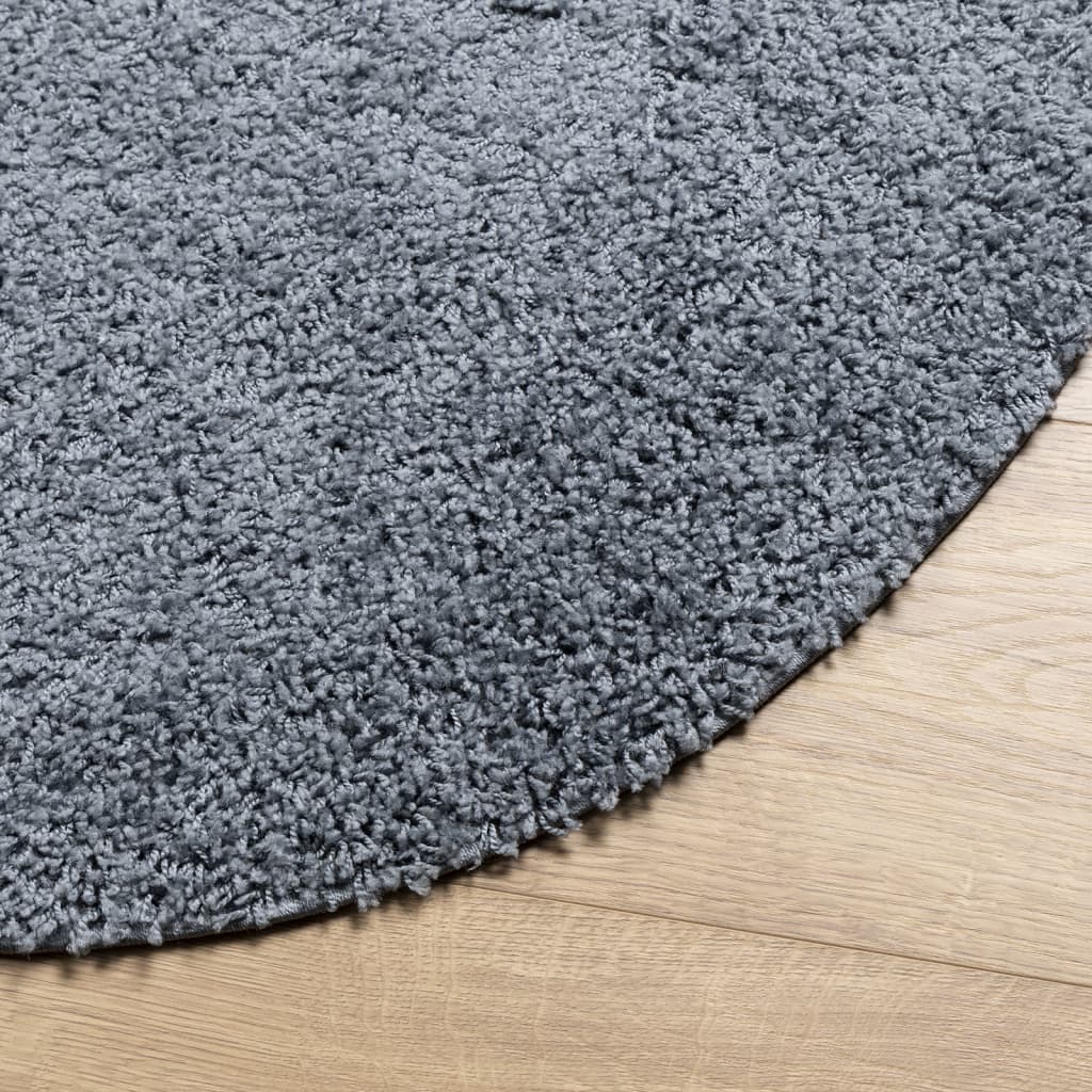 vidaXL Covor pufos "PAMPLONA" cu fire înalte, albastru modern Ø 200 cm