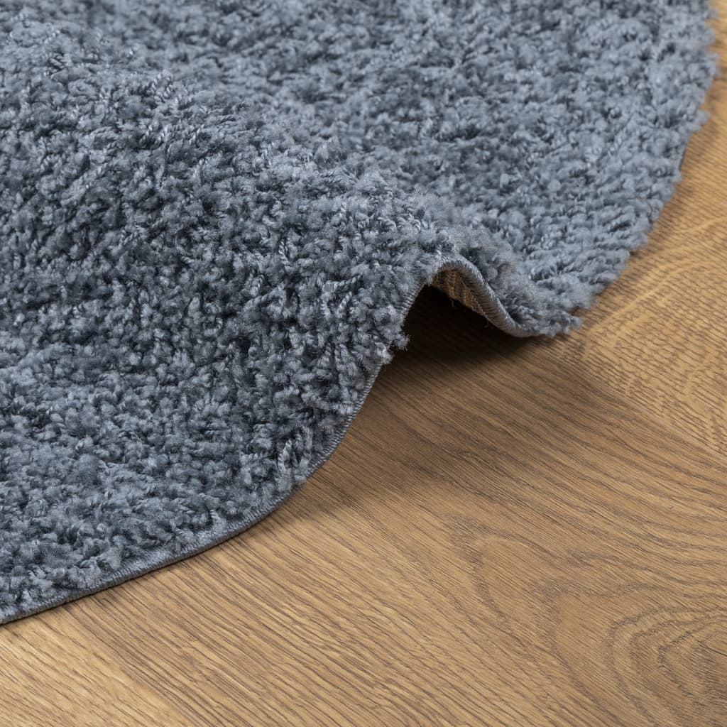vidaXL Covor pufos "PAMPLONA" cu fire înalte, albastru modern Ø 200 cm