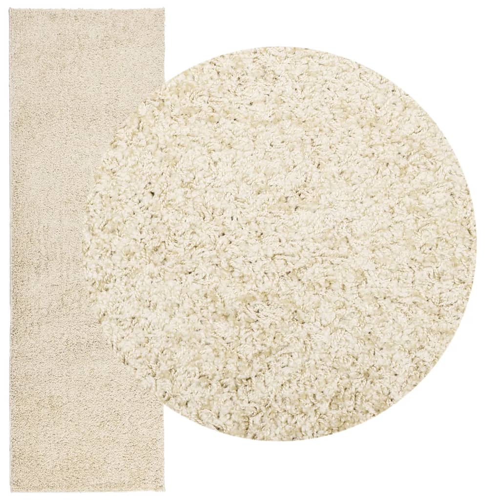 vidaXL Covor pufos "PAMPLONA" cu fire înalte, auriu modern, 80x250 cm