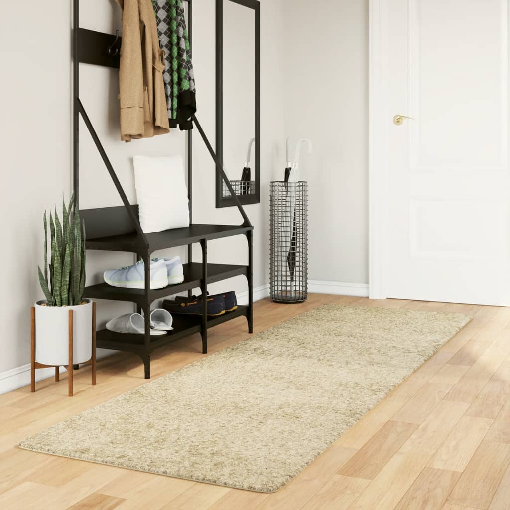 vidaXL Covor pufos "PAMPLONA" cu fire înalte, auriu modern, 80x250 cm