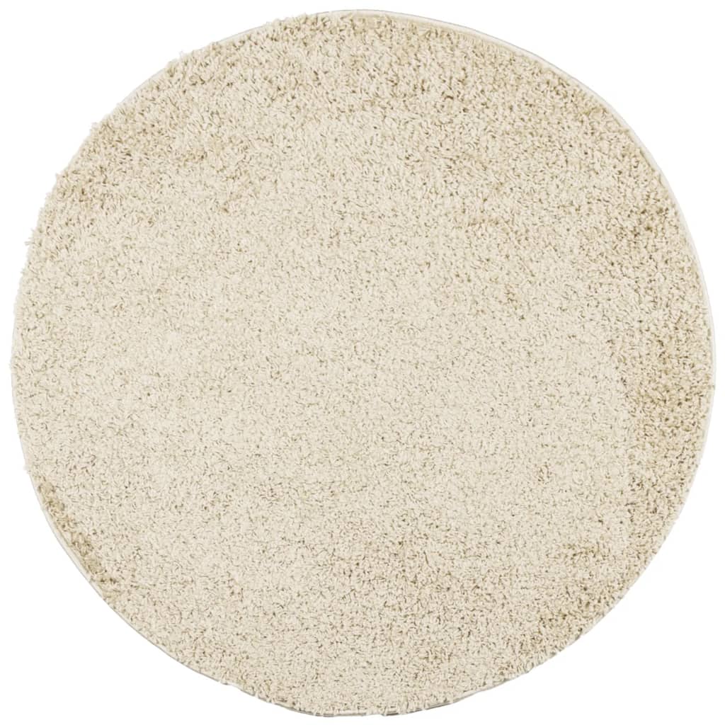 vidaXL Covor pufos "PAMPLONA" cu fire înalte, auriu modern, Ø 100 cm