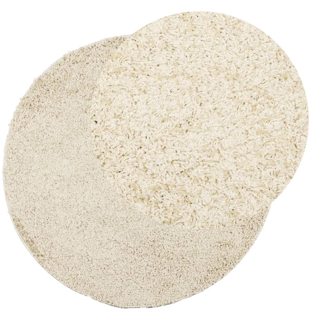 vidaXL Covor pufos "PAMPLONA" cu fire înalte, auriu modern, Ø 100 cm