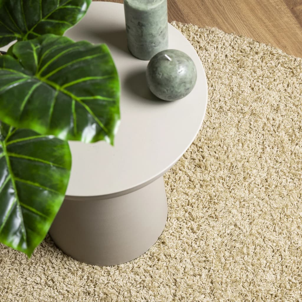 vidaXL Covor pufos "PAMPLONA" cu fire înalte, auriu modern, Ø 100 cm