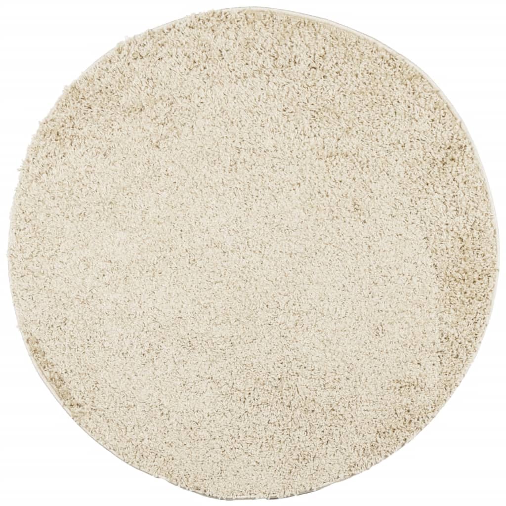 vidaXL Covor pufos "PAMPLONA" cu fire înalte, auriu modern, Ø 120 cm