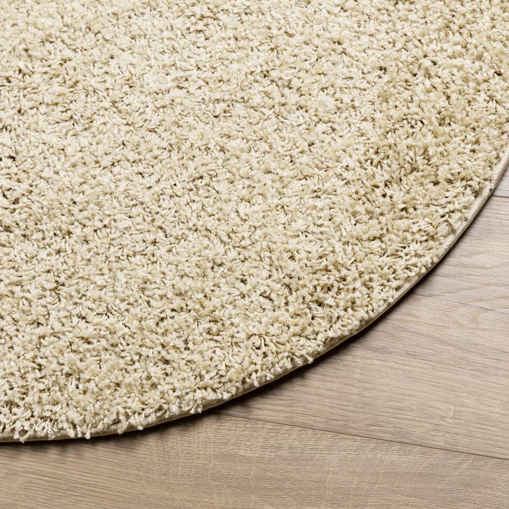 vidaXL Covor pufos "PAMPLONA" cu fire înalte, auriu modern, Ø 160 cm