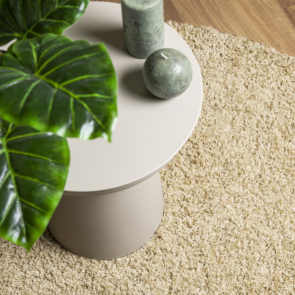 vidaXL Covor pufos "PAMPLONA" cu fire înalte, auriu modern, Ø 160 cm