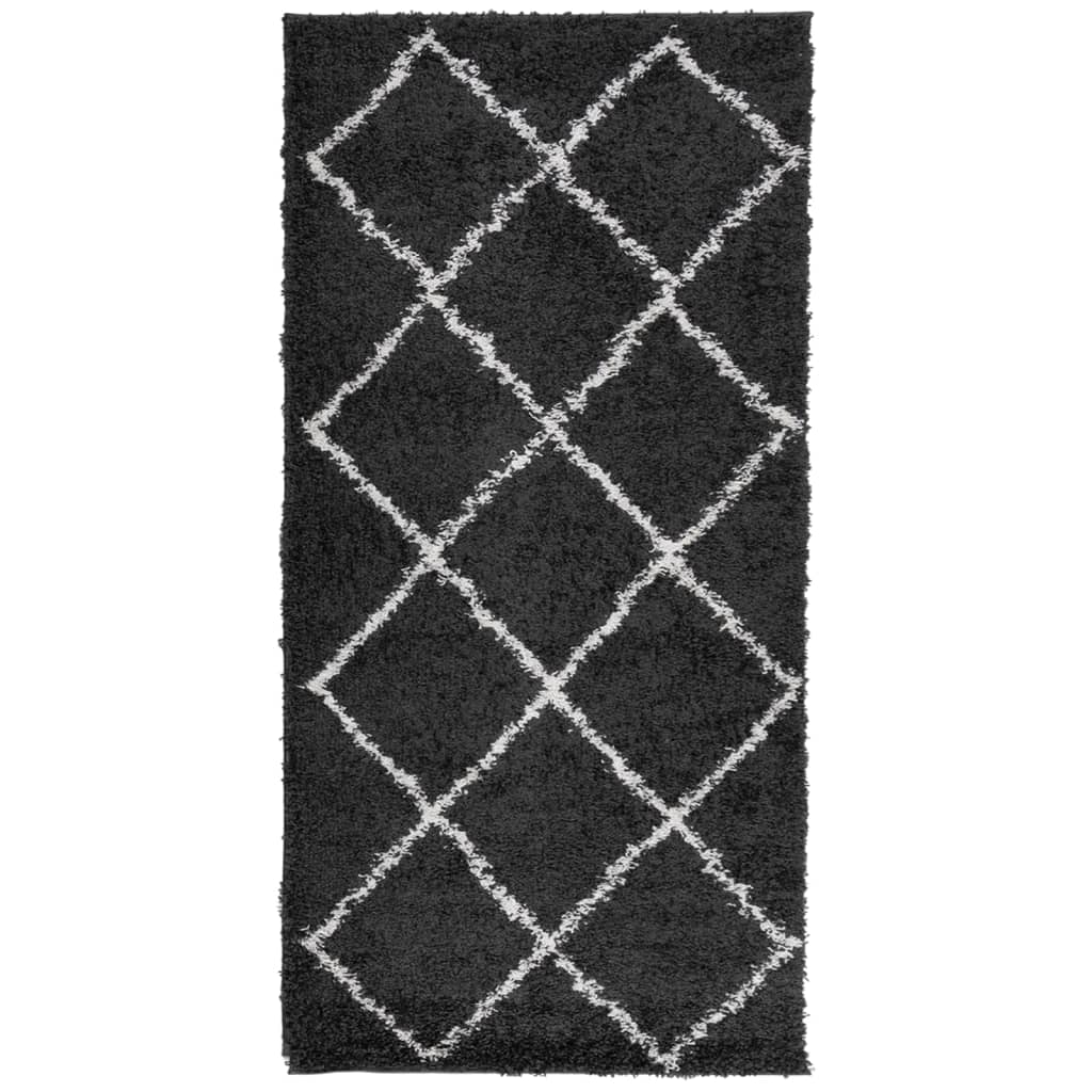 vidaXL Covor pufos "PAMPLONA" fire înalte negru/crem modern 100x200 cm vidaXL Covor pufos "PAMPLONA" fire înalte negru/crem modern 100x200 cm