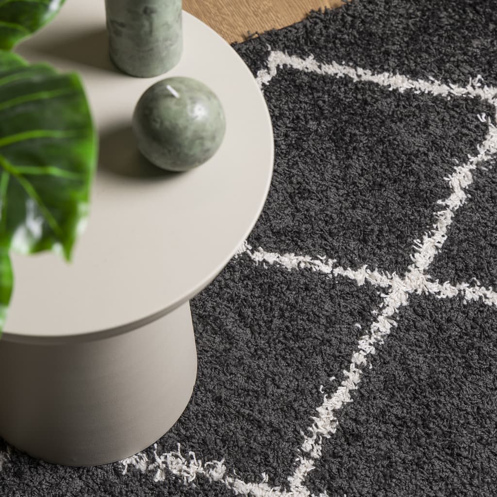 vidaXL Covor pufos "PAMPLONA" fire înalte negru/crem modern 120x170 cm vidaXL Covor pufos "PAMPLONA" fire înalte negru/crem modern 120x170 cm