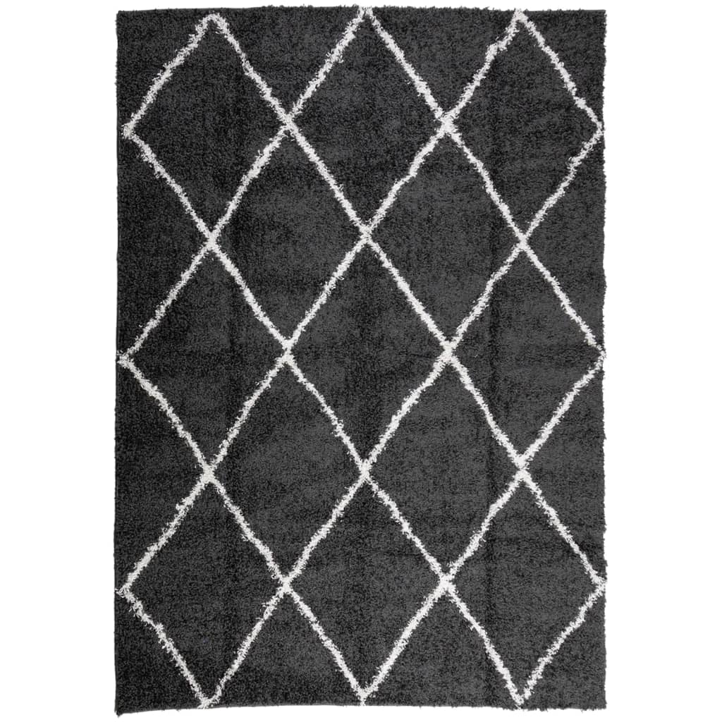vidaXL Covor pufos "PAMPLONA" fire înalte negru/crem modern 160x230 cm vidaXL Covor pufos "PAMPLONA" fire înalte negru/crem modern 160x230 cm