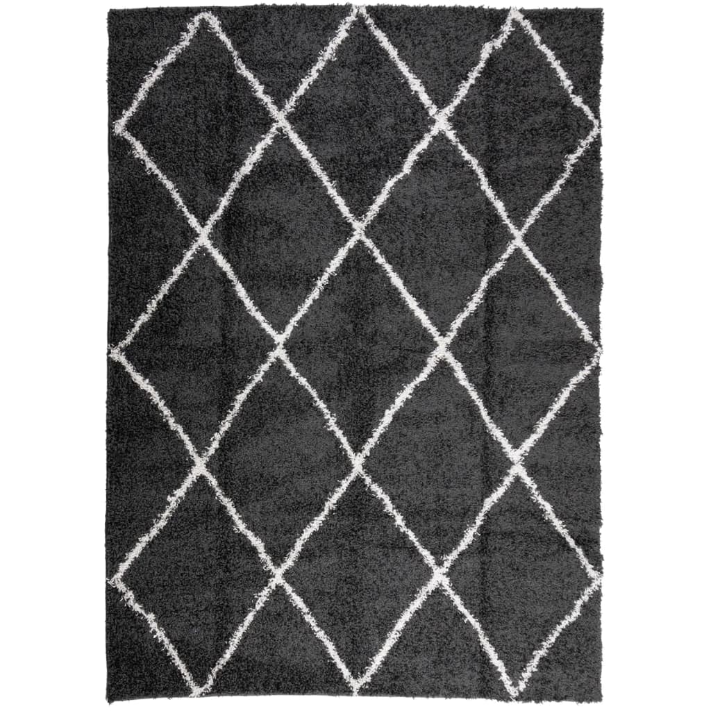 vidaXL Covor pufos "PAMPLONA" fire înalte negru/crem modern 200x280 cm vidaXL Covor pufos "PAMPLONA" fire înalte negru/crem modern 200x280 cm