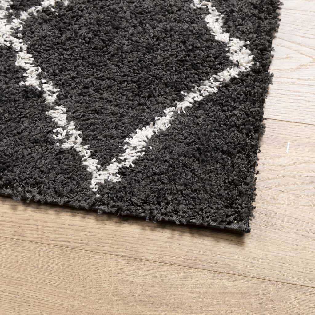 vidaXL Covor pufos "PAMPLONA" fire înalte negru/crem modern 240x340 cm vidaXL Covor pufos "PAMPLONA" fire înalte negru/crem modern 240x340 cm
