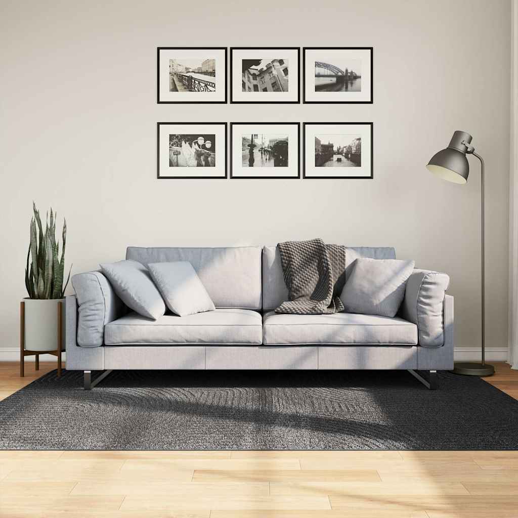 vidaXL Covor "IZA" aspect scandinav cu fire scurte, antracit,140x200cm