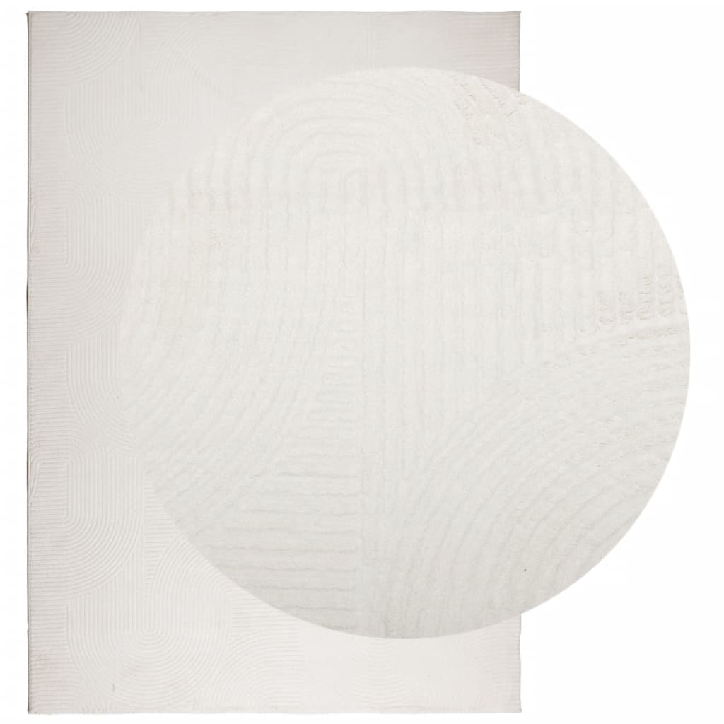 vidaXL Covor "IZA" aspect scandinav, cu fire scurte, crem, 160x230 cm