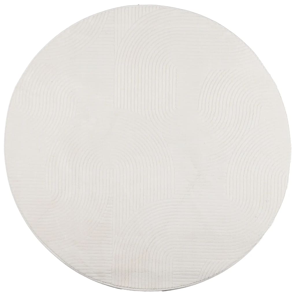 vidaXL Covor "IZA" aspect scandinav, cu fire scurte, crem, Ø 100 cm