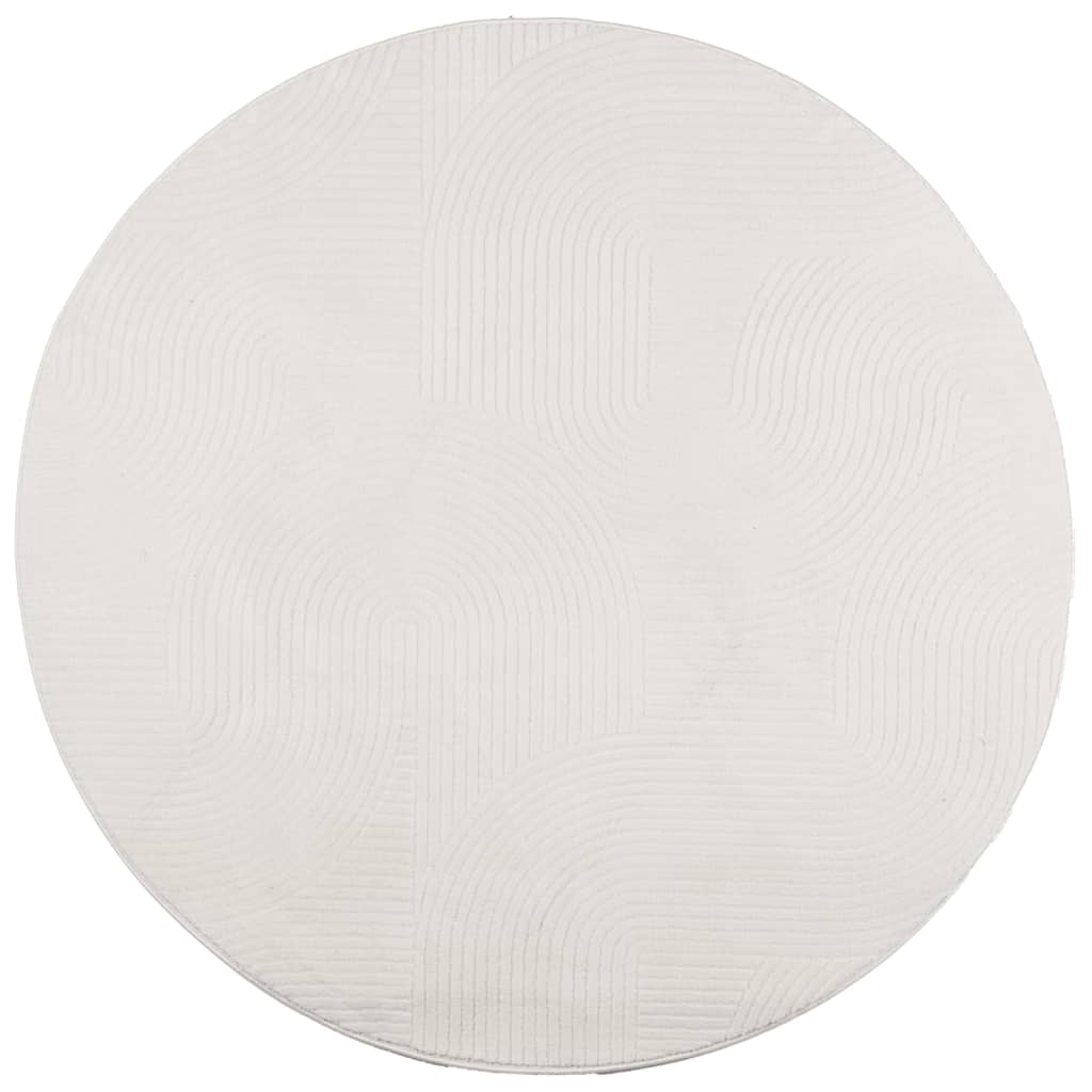 vidaXL Covor "IZA" aspect scandinav, cu fire scurte, crem, Ø 160 cm
