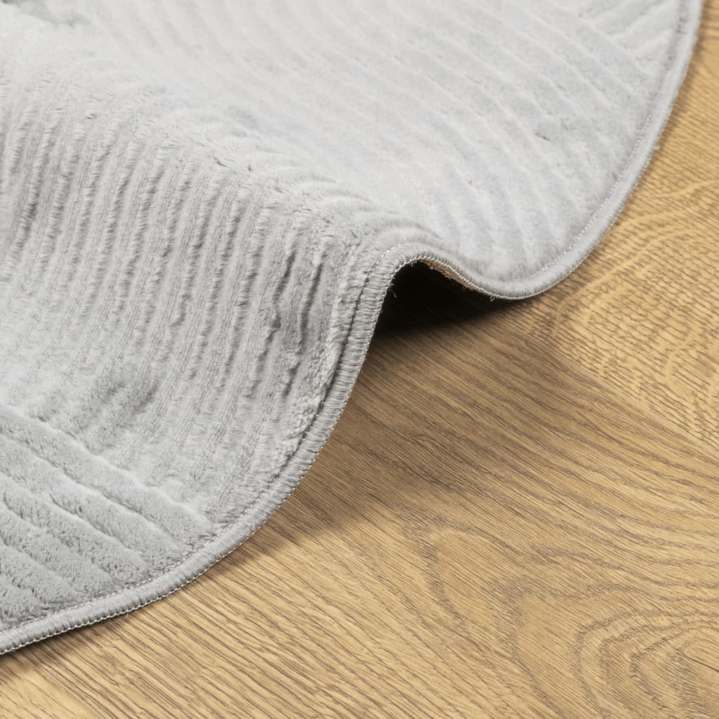 vidaXL Covor "IZA" aspect scandinav, cu fire scurte, gri, Ø 80 cm vidaXL Covor "IZA" aspect scandinav, cu fire scurte, gri, Ø 80 cm