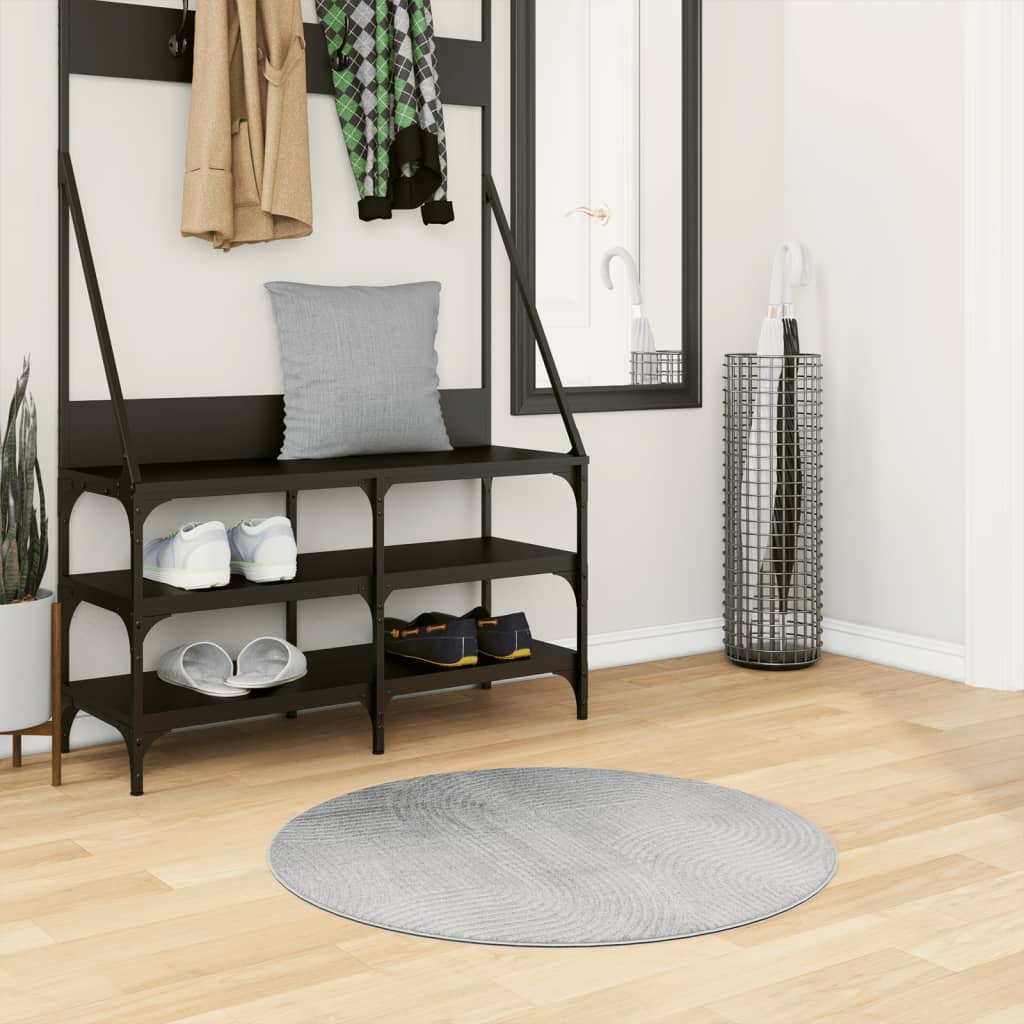 vidaXL Covor "IZA" aspect scandinav, cu fire scurte, gri, Ø 80 cm vidaXL Covor "IZA" aspect scandinav, cu fire scurte, gri, Ø 80 cm