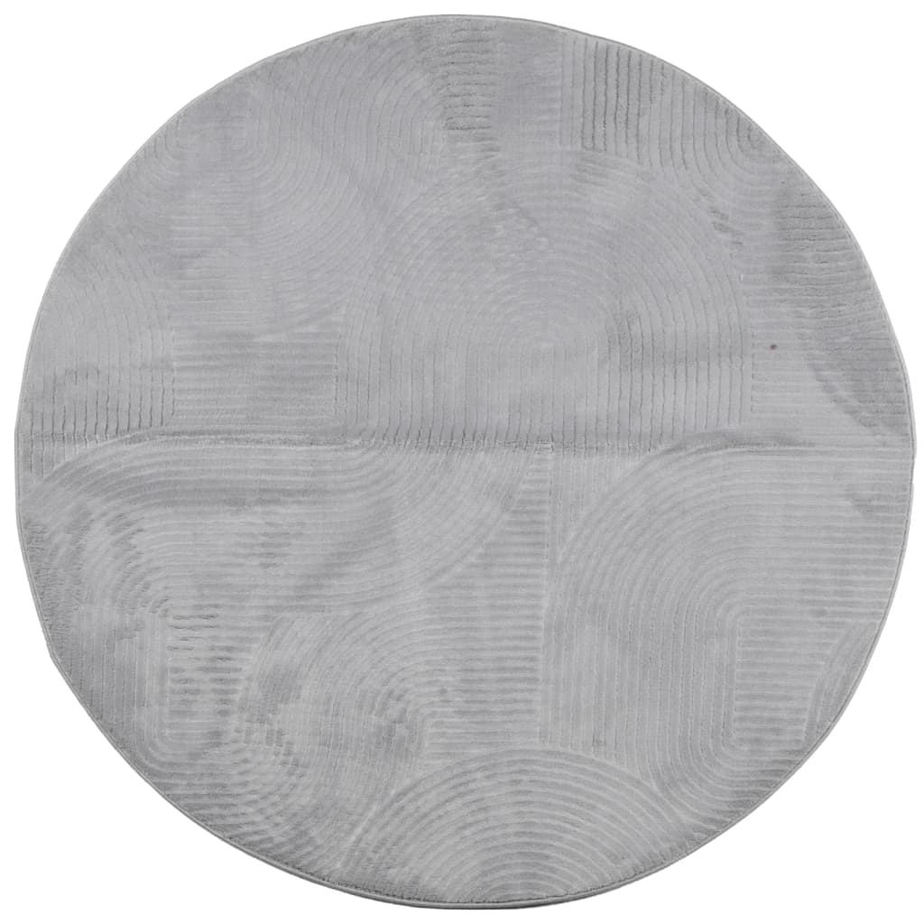 vidaXL Covor "IZA" aspect scandinav, cu fire scurte, gri, Ø 100 cm vidaXL Covor "IZA" aspect scandinav, cu fire scurte, gri, Ø 100 cm