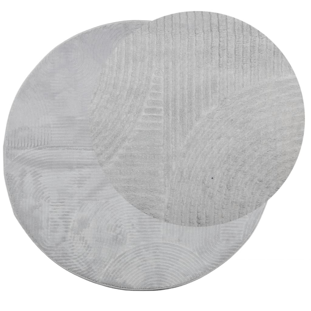 vidaXL Covor "IZA" aspect scandinav, cu fire scurte, gri, Ø 120 cm
