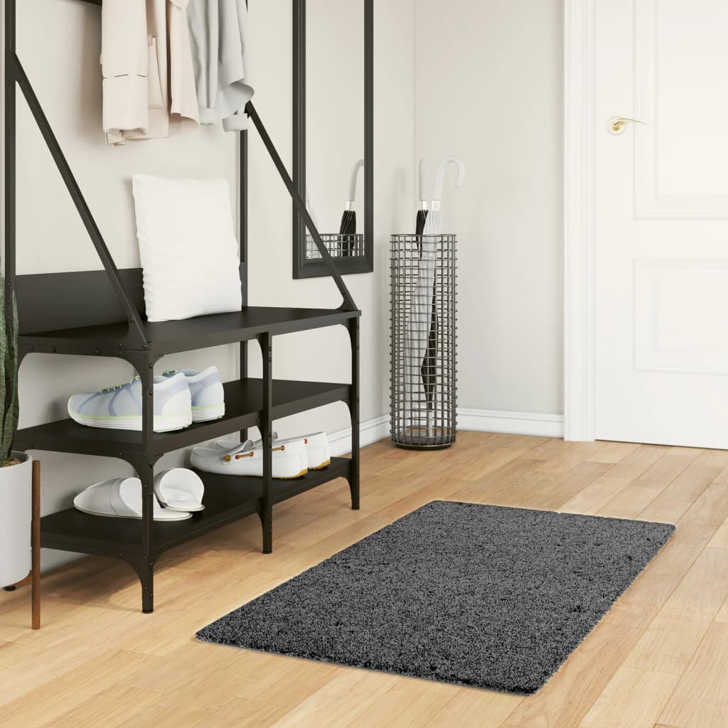 vidaXL Covor „OVIEDO”, fire scurte, antracit, 60x110 cm vidaXL Covor „OVIEDO”, fire scurte, antracit, 60x110 cm