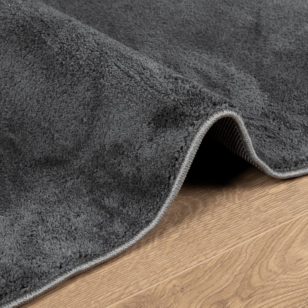 vidaXL Covor „OVIEDO”, fire scurte, antracit, 80x150 cm vidaXL Covor „OVIEDO”, fire scurte, antracit, 80x150 cm