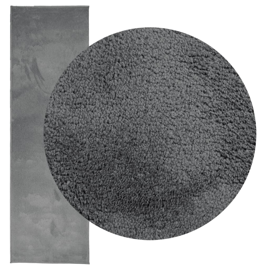 vidaXL Covor „OVIEDO”, fire scurte, antracit, 80x250 cm vidaXL Covor „OVIEDO”, fire scurte, antracit, 80x250 cm