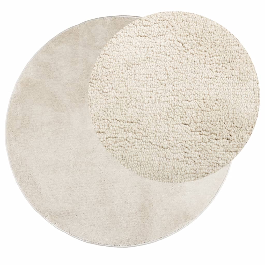 vidaXL Covor „OVIEDO”, fire scurte, bej, Ø 80 cm vidaXL Covor „OVIEDO”, fire scurte, bej, Ø 80 cm