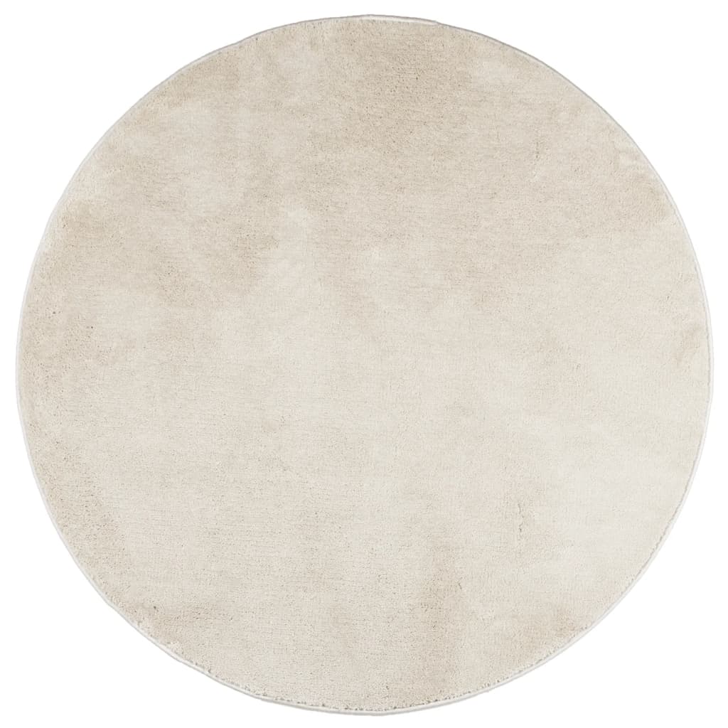 vidaXL Covor „OVIEDO”, fire scurte, bej, Ø 160 cm