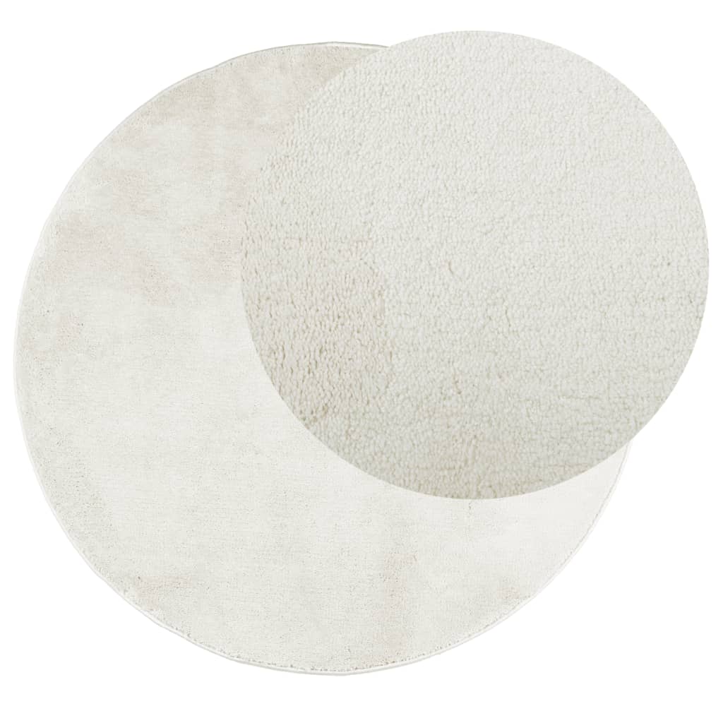 vidaXL Covor „OVIEDO”, fire scurte, crem, Ø 80 cm vidaXL Covor „OVIEDO”, fire scurte, crem, Ø 80 cm